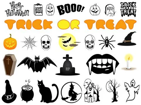 Halloween Icons Vector Set Stock Illustration