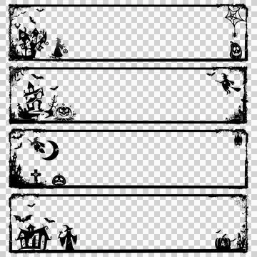 Halloween illustration frame art template background collection design Stock Illustration