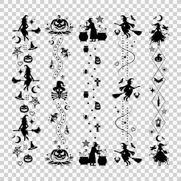 Halloween illustration pattern art border element collection design 库存插图
