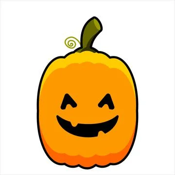 Halloween illustration. Vector orange pumpkin with a smile. Illustrazione stock