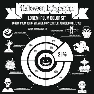 Halloween infographic elements, simple style 库存插图