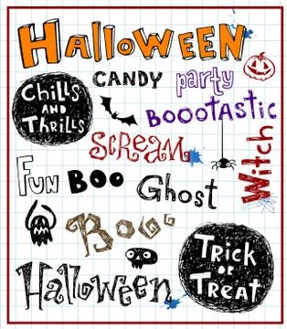 Halloween inscriptions Stock Illustration