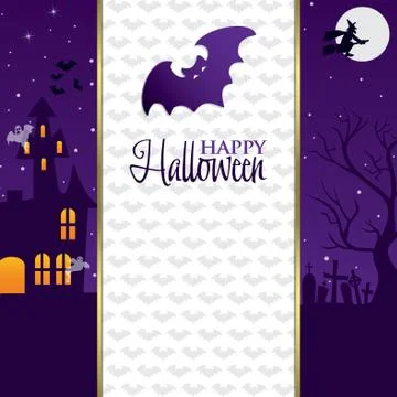 Halloween invitation card in vector format. Stock Illustration
