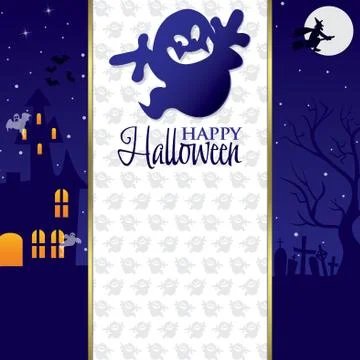 Halloween invitation card in vector format. Illustrazione stock