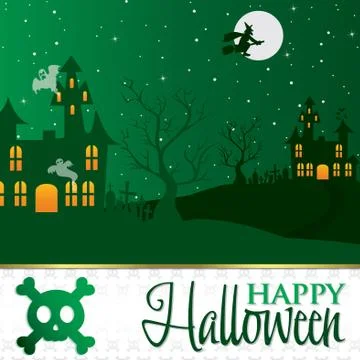 Halloween invitation card in vector format. Stock Illustration
