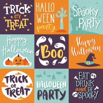 Halloween invitation cards vector set Stock-Illustration