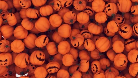 Halloween Jack Lantern Pumpkins Pattern Vídeos de archivo 347846359