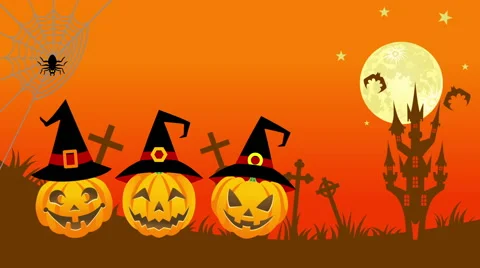 Halloween Jack O-lantern animation Stock Footage 54644206