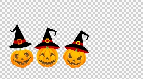 Halloween Jack O-lantern animation- isolated,Alpha channel Stock Footage 54644629