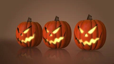 Halloween Jack-o'-lantern background with pumpkins Stock Illustration