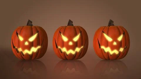 Halloween Jack-o'-lantern background with pumpkins Stock Illustration