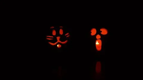 Halloween jack-o'-lantern Stock Photos