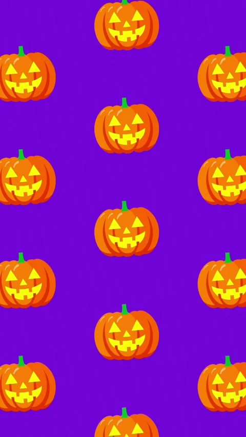 Halloween Jack O Lantern Pumpkin Seamless Pattern Looping Background Animation Stock Footage 341843983