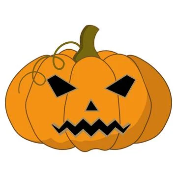 Halloween Jack-o-lantern pumpkin illustration vectors isolated on white bac.. Stock Illustration