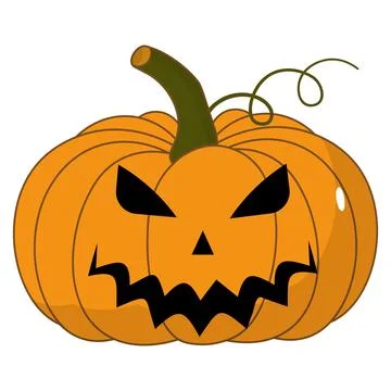 Halloween Jack-o-lantern pumpkin illustration vectors isolated on white bac.. Stock Illustration