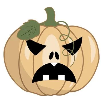 Halloween Jack-o-lantern pumpkin illustration vectors isolated on white bac.. Stock Illustration
