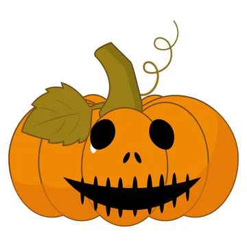Halloween Jack-o-lantern pumpkin illustration vectors isolated on white bac.. Stock Illustration