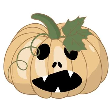 Halloween Jack-o-lantern pumpkin illustration vectors isolated on white bac.. Stock Illustration