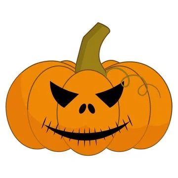 Halloween Jack-o-lantern pumpkin illustration vectors isolated on white bac.. Stock Illustration