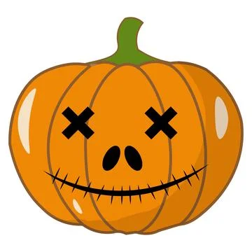Halloween Jack-o-lantern pumpkin illustration vectors isolated on white bac.. Stock Illustration