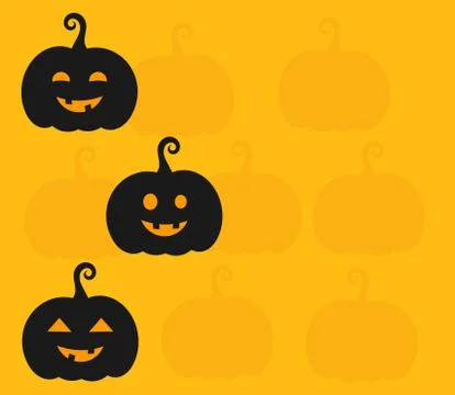 Halloween Jack O Lantern pumpkins background. Vector illustration Stock Illustration