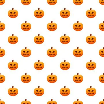 Halloween jack o' lantern seamless pattern for autumn celebration Illustrazione stock