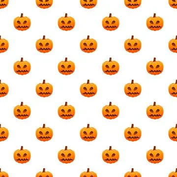 Halloween jack o' lantern seamless pattern for holiday design Stock Illustration