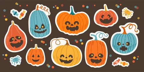 Halloween jack o lantern set vector illustration Stock Illustration