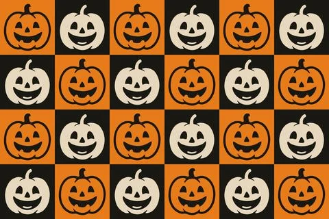 Halloween Jack OLantern Pattern Seamless Repeat Design Illustrazione stock
