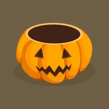Halloween Jack Pumpkin Basket Vector Stock Illustration