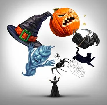 Halloween Juggling witch 스톡 일러스트