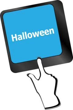 Halloween key on computer keyboard keys isolated Stock Illustration