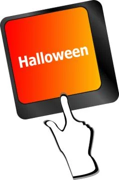 Halloween key on computer keyboard keys isolated Stock Illustration