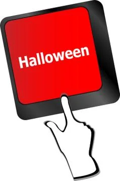 Halloween key on computer keyboard keys isolated Stock Illustration