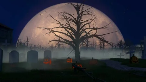 Halloween Landscape Stock Footage 252286371