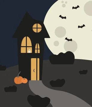 Halloween landscape Stock Illustration