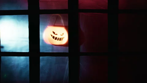 Halloween Lantern Coming To Life Stock Footage 317614301