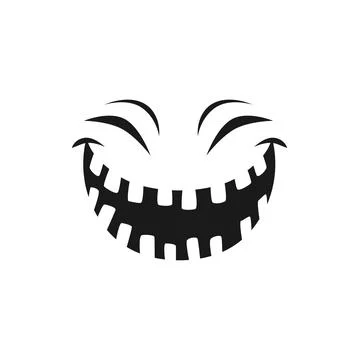 Halloween laughing face vector icon, happy monster Illustrazione stock