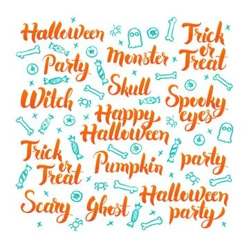 Halloween Lettering Set Illustrazione stock
