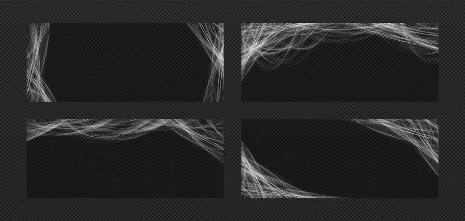 Halloween line cobweb effect vector horror frame 스톡 일러스트