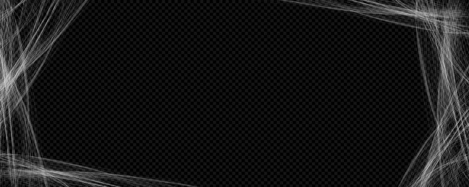 Halloween line cobweb effect vector horror frame Stock Illustration