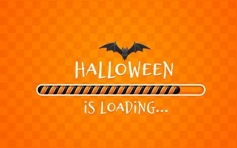 Halloween loading bar, holiday load countdown, bat Stock Illustration