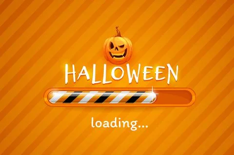 Halloween loading bar, horror holiday pumpkin Stock Illustration