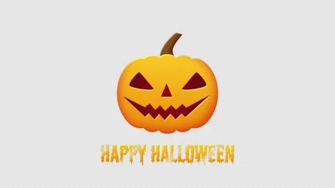 Halloween loading pumpkin face animation, with Happy Halloween text Stock Footage 163127671