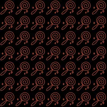 Halloween Lollipop and Candy Repeating Pattern on Black Stock Illustration