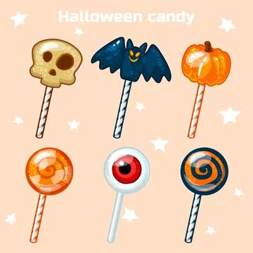 Halloween lollipops candy Stock Illustration
