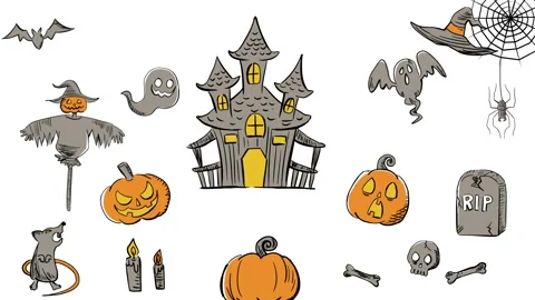 Halloween loop animation Video stock 139187650