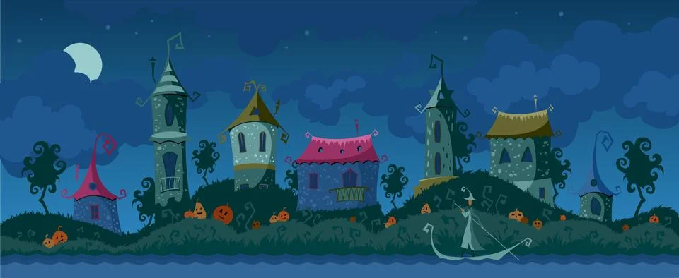Halloween magic background Stock Illustration