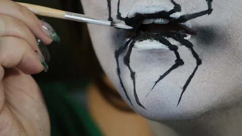 Halloween Makeup Stock Footage 115002782