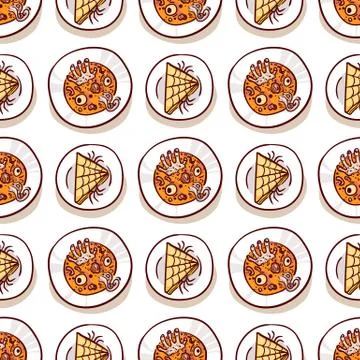 Halloween meal seamless pattern Stock Illustration